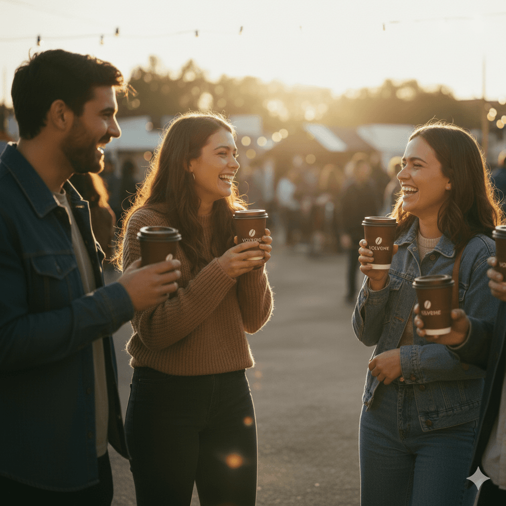 Grupo disfrutando café