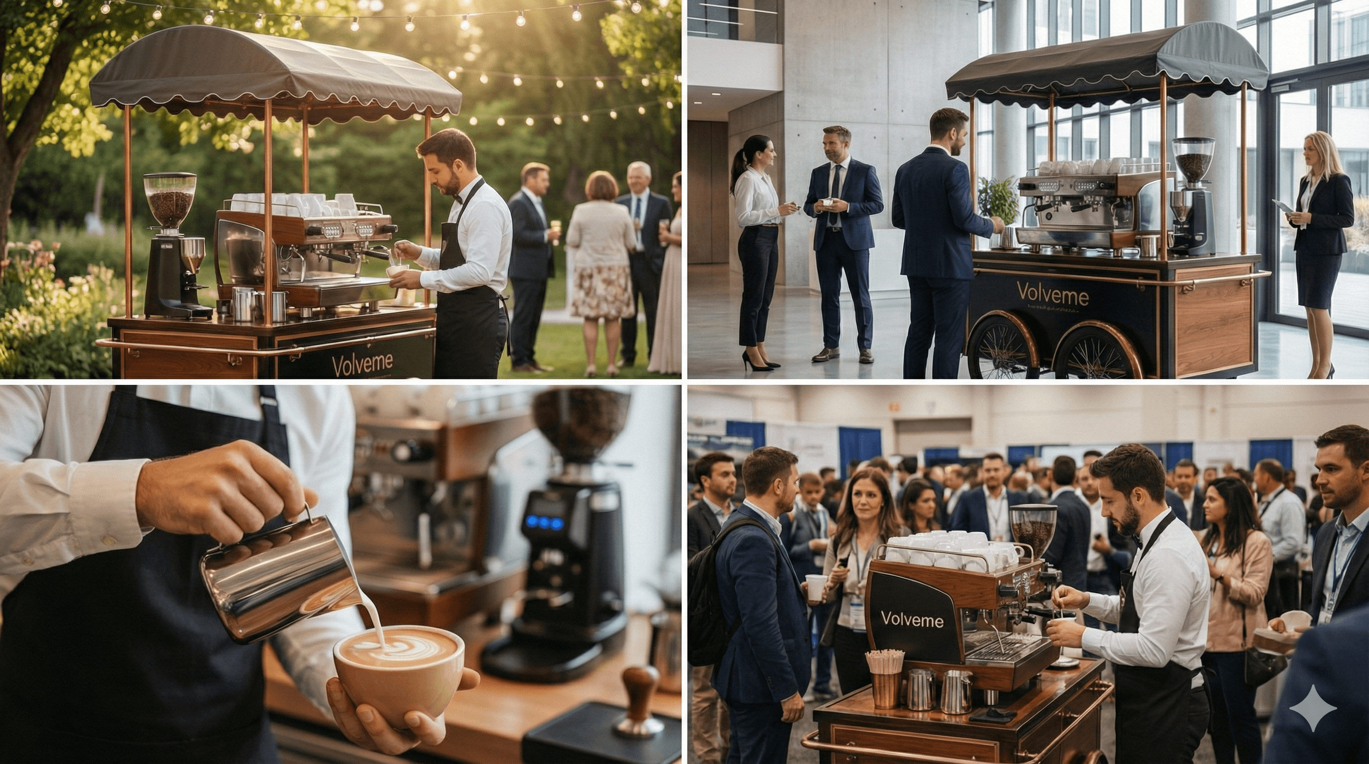 Barra de café móvil Volveme con máquina espresso profesional